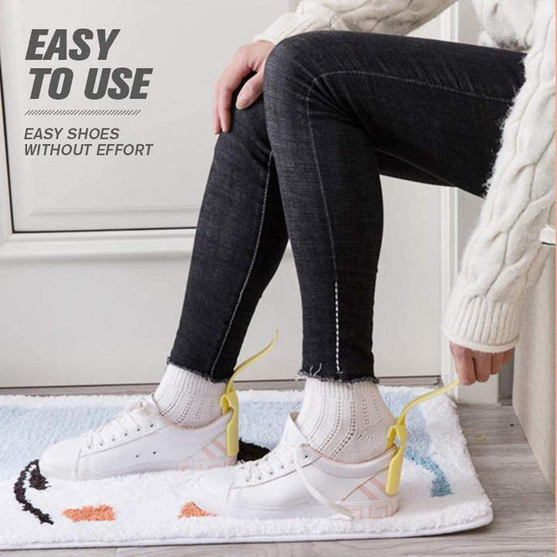 [Australia] - 6 Pcs Lazy Shoe Helper Portable Sock Slider - Handled Shoe Horn - Shoe Lifting Helper Easy on Easy Off, Plastic Shoehorn for Men, Women 