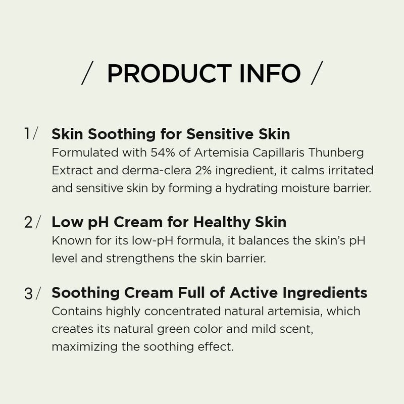 [Australia] - BRING GREEN Artemisia Calming Repair Cream 75ml - Redness Relief Skin Soothing & Moisturizing Facial Cream, Mild Salicylic Acid Natural Ingredients Skin Care, for Senstive & Damaged Skin 