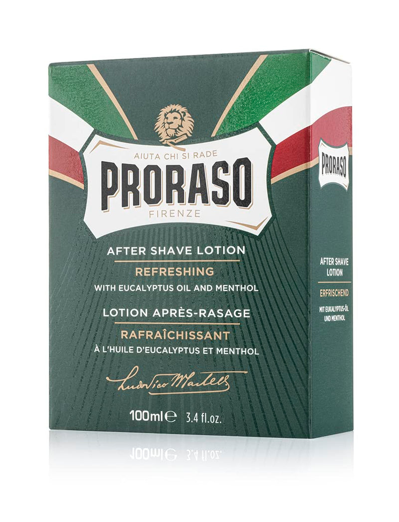 [Australia] - Proraso Aftershave Lotion Refreshing, 100ml, Men's Aftershave with Eucalyptus Oil & Menthol, Helps Restore Skin Comfort, Made In Italy 