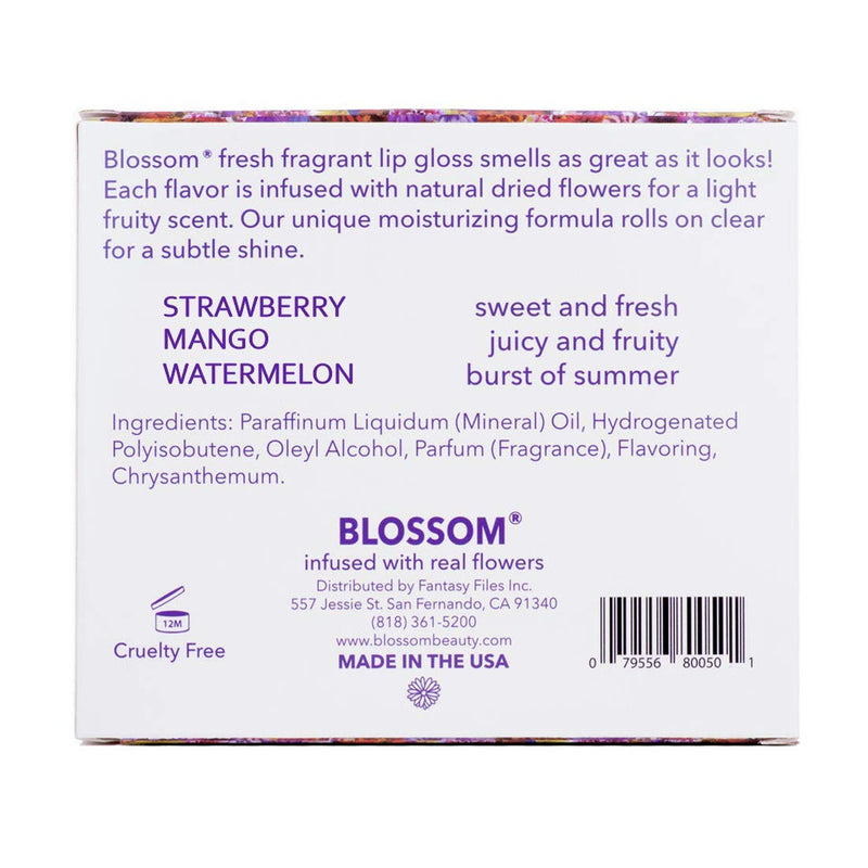 [Australia] - Blossom Roll-On LIP GLOSS Set Strawberry/Mango/Watermelon 0.1 Fl Oz (Pack of 3) 