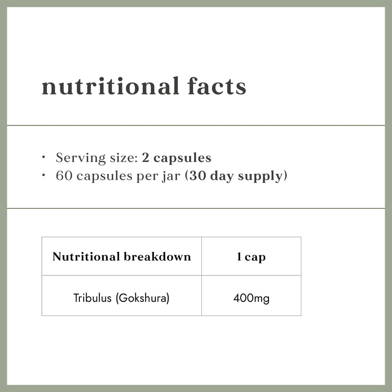 [Australia] - Fushi Organic Tribulus Terrestris (Gokshura), 60 Caps | Fresh-Ground Whole Food | Ayurvedic herb for Male Health & Sports Performance | Ethical & Vegan | Manufactured in the UK 