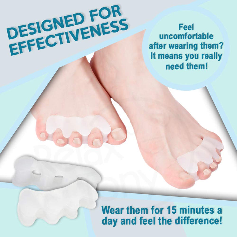 [Australia] - Anatomical Toe Separators, Straighteners & Spacers For Fitness and Wellness Use | Great for Pedicure, Bunion Corrector & Yoga (Large) 