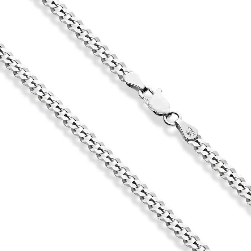[Australia] - Miabella Solid 925 Sterling Silver Italian 3.5mm Diamond Cut Cuban Link Curb Chain Anklet Ankle Bracelet for Women, 9, 10 Inch Made in Italy 10.0 Inches 