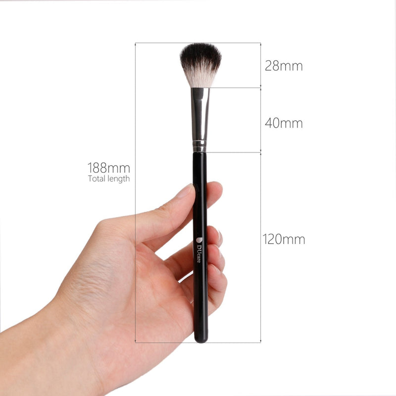 [Australia] - DUcare Highlighter Brush Makeup Brushes Fan Blending Eyeshadow Contouring Blush Brush Cosmetic Tool, 1Pcs Silvery&Black 