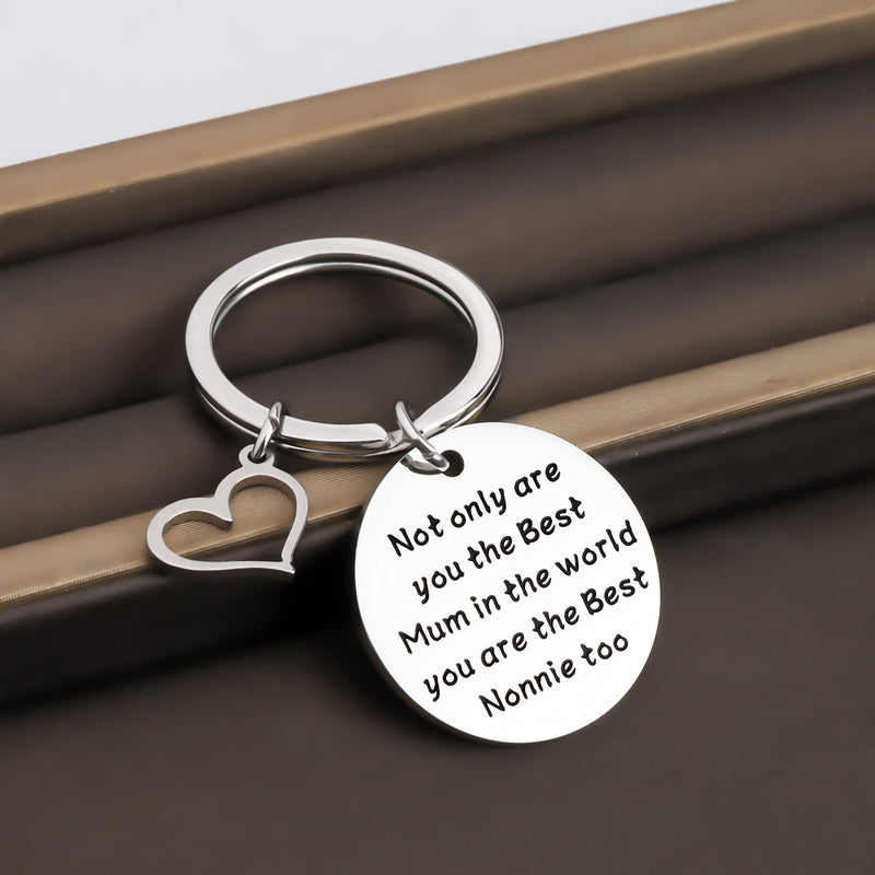 [Australia] - FAADBUK Nonnie Gift Grandma Jewelry Not only are You The Best Mum in The World You are The Best Nonnie for Grandma Nonnie Keychain 