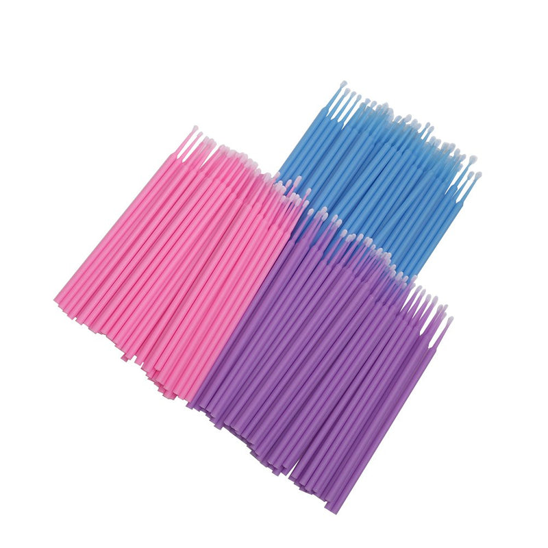 [Australia] - Shintop 300pcs Micro Applicator Brushes, Disposable Eyelash Extension Brushes for Makeup, Oral and Dental (Purple+Blue+Pink) 