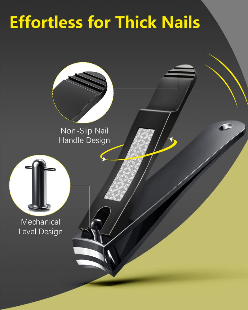 [Australia] - Nail Clippers 2PCs Nail Cutter Set Stainless Steel Fingernails Toenails Clippers for Men Women Sturdy Nail Clipping Kit (2 Count (Pack of 1), 2) 2 Count (Pack of 1) 