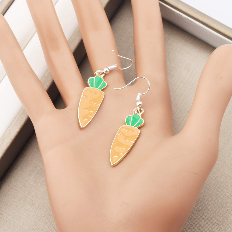 [Australia] - CHOORO Carrot Pendant Necklace Vegan Necklace Jewelry Vegetarian Gift Carrot Lover Gift (carrot earrings) 