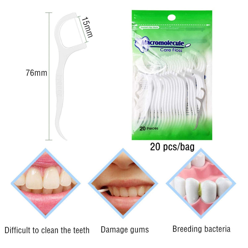 [Australia] - 200 Pcs Dental Floss Picks, Plastic Dental Floss Stick Interdental Floss Tooth Picks Flat Dental Floss Toothpick Disposable Flossers for Family, Hotel, Travel 