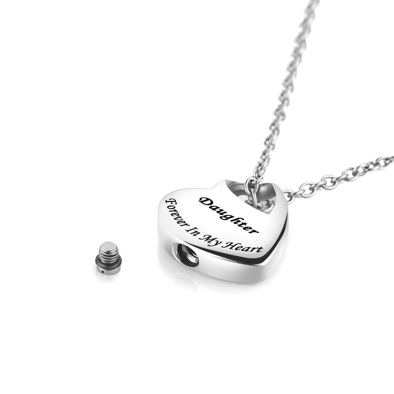 [Australia] - YSAHan Urn Necklace for Ashes Love Heart Cremation Pendant Engraved “Forever in My Heart”Stainless Steel Memorial Jewelry Nana 