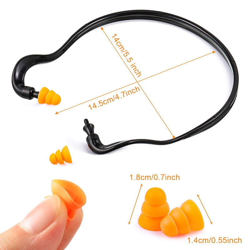 [Australia] - Banded Ear Plugs Band Earplugs Silicone Banded Hearing Protection and Replacement Earplugs Inner-Aural Ear Plugs for Sleeping, Shooting, Travel and Construction Work (18 Pairs) 18 