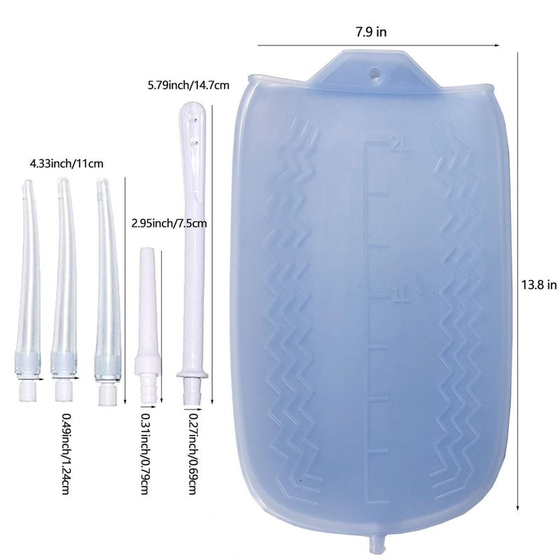 [Australia] - KYZETJD Silicone Enema Kit 2 L Enema Bag 6.3ft. Long Silicone Hose 3 Multi-Size Reusable Tips Controlled Water Flow for Colon Detox Cleanse Enemas 