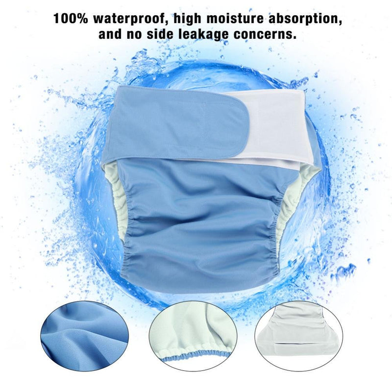 [Australia] - Adults Diapers Reusable Adult Nappy Washable Adjustable Large Diaper for for Women, Men Bariatric, Seniors, Patients Incontinence Care(Blue) Blue 