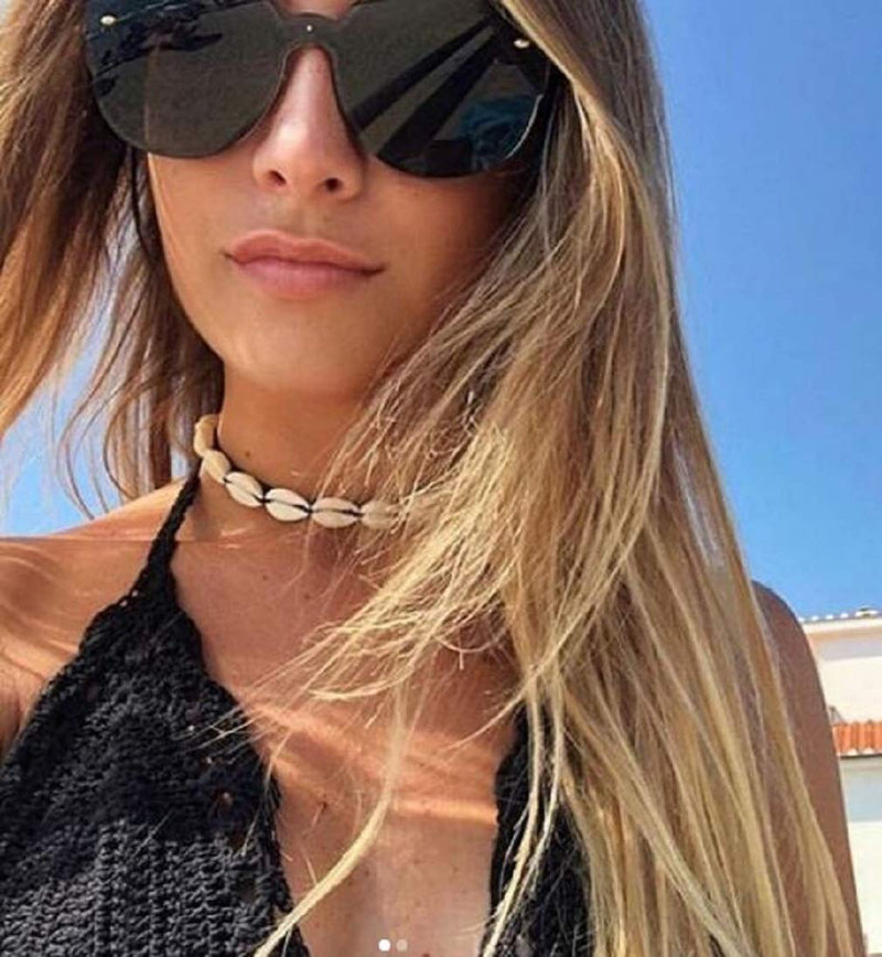 [Australia] - SXNK7 Natural Shell Necklace Choker for Women Girl Bead Pearl Handmade Hawaii Wakiki Beach Rope Jewelry Black Weaving Necklace 