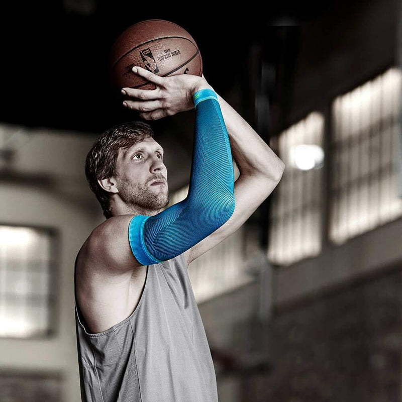 [Australia] - Bauerfeind, 1 pair of compression sports compression sleeves, unisex, right and left wearable, for ball and endurance sports, strengthening the muscles Green S extra lang 