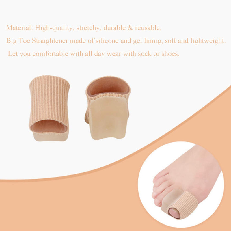 [Australia] - 6 Pieces Gel Toe Spacer Separators, Bunion Corrector for Overlapping Toe, Silicone Toe Spacers with Soft Gel Lining for Hallux & Bunion Pain Relief (L Size) 
