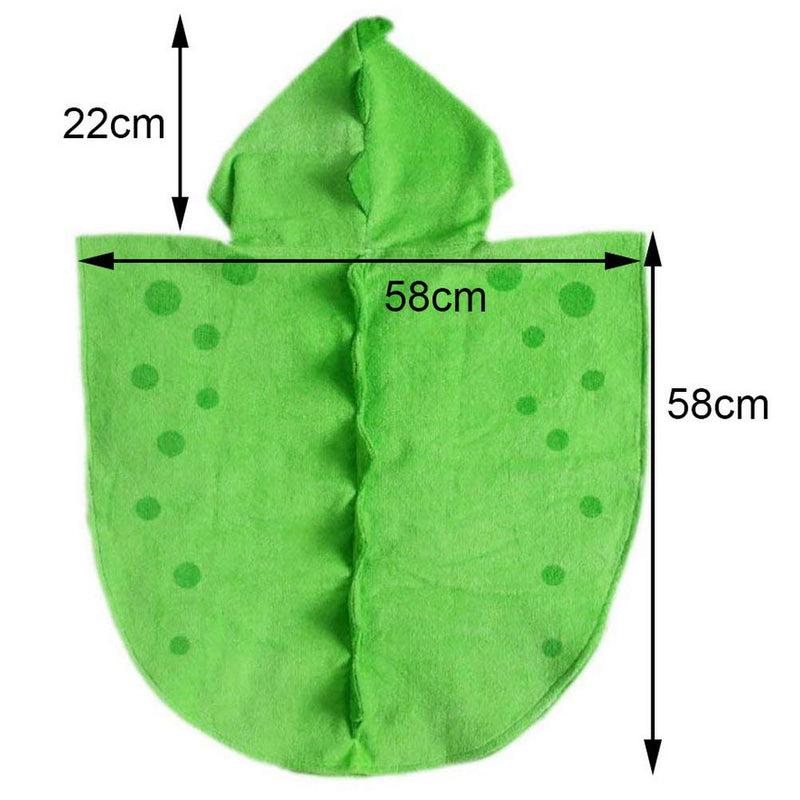 [Australia] - nuosen Hooded Baby Towels, Cotton Dinosaur Pattern Cute Bath Towel Kids Robe Beach Swimming Hooded Poncho for Babies Boys Girls(Green) 