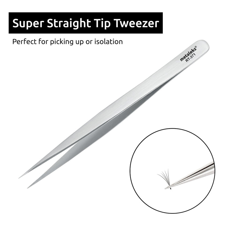 [Australia] - Metaleks Eyelash Extension Tweezers Soft In Use Light In Weight Matt In Finish Stainless Steel Straight Tip for Isolation - Sterilizable Supper Straight Tip. 