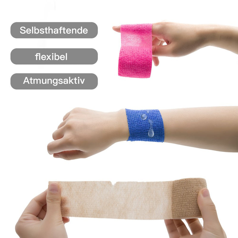 [Australia] - GooGou Self Adherent Wrap Bandages Self Adhering Cohesive Tape Elastic Athletic Sports Tape for Sports Sprain Swelling and Soreness on Wrist and Ankle 8PCS 2 in X 14.7 ft (White) White 