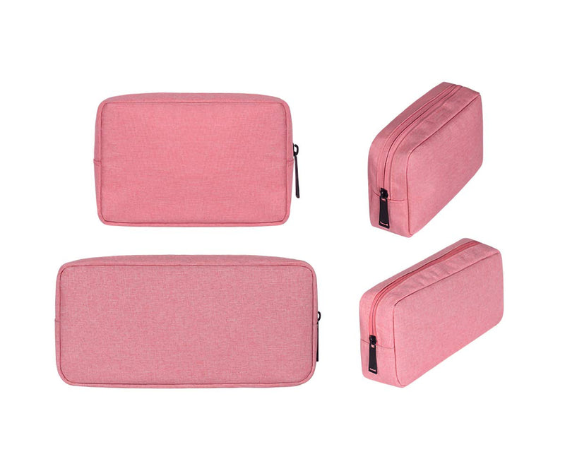 [Australia] - Universal Electronics/Accessories Soft Carrying Case Bag, Durable & Light-Weight,Suitable for Out-Going, Business, Travel and Cosmetics Kit（Pink） 