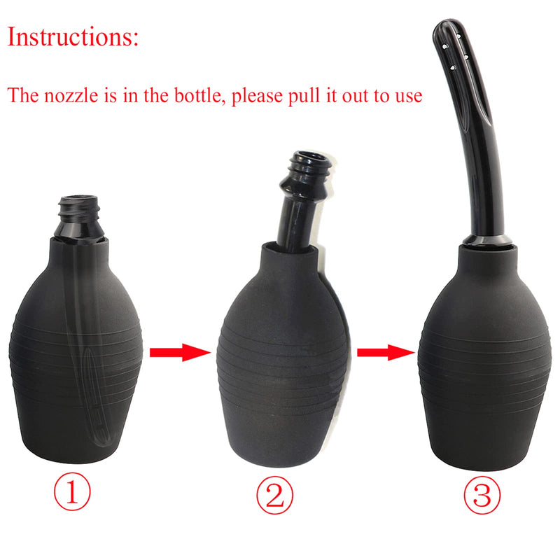 [Australia] - Lancsdom Anal Douche Enema Bulb Kit Vaginal Douche Enema Cleaner for Women’s or Men’s Health -for Colon Cleansing, Detox and Constipation (Black) 