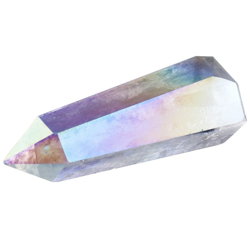 [Australia] - mookaitedecor Healing Crystals Point Wand Tumbled Faceted Prism Reiki Stone Meditation Decor,Titanium Coated Angel Aura 04#-angel Aura(1.3-2.5") 