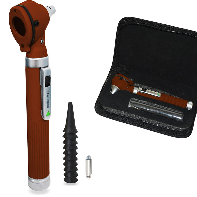 [Australia] - YNR England F.O Mini Otoscope Ear o Scope Auriscope Fibre Optic ENT Ear Scope Diagnostic Examination GP CE Mark Approved (Burgandy) Burgandy 