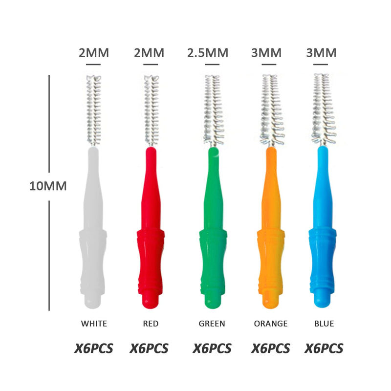 [Australia] - 30 Interdental Brushes, Interdental Cleaning Brush, Dental Care, Teeth Cleaning, Interdental Cleaning Brush, Oral Care 