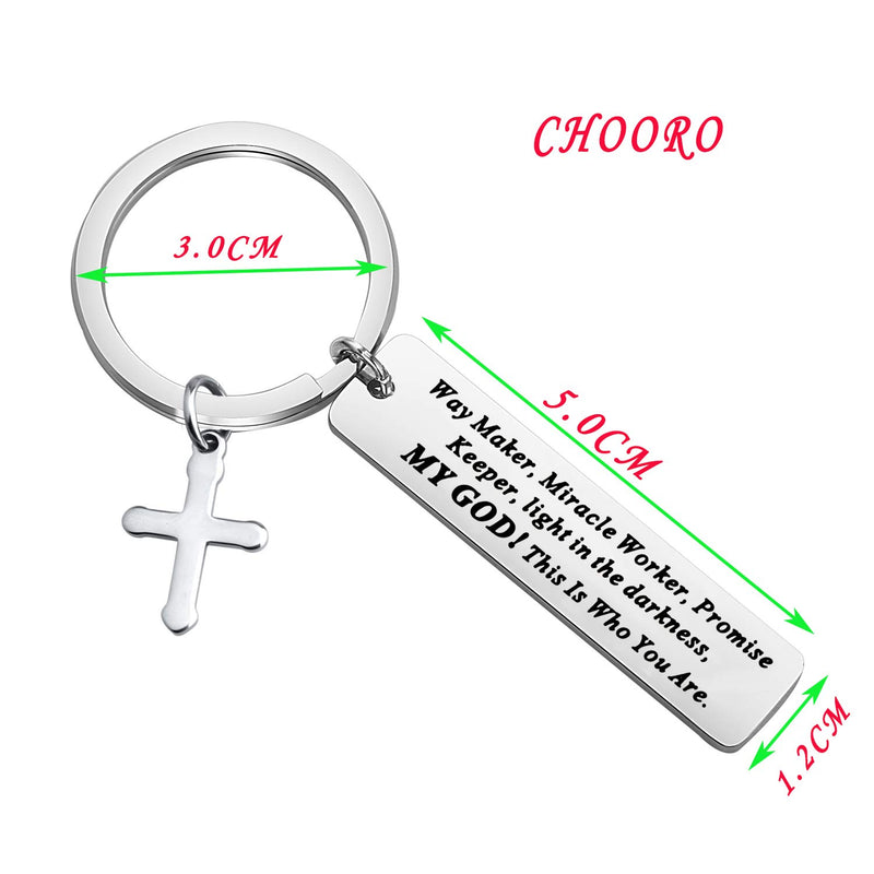 [Australia] - CHOORO Christian Gift Way Maker Song Gift Way Maker Miracle Worker Promise Keeper My God That is Who You are Keychain Isaiah 42:16 Gift MY GOD keychain 