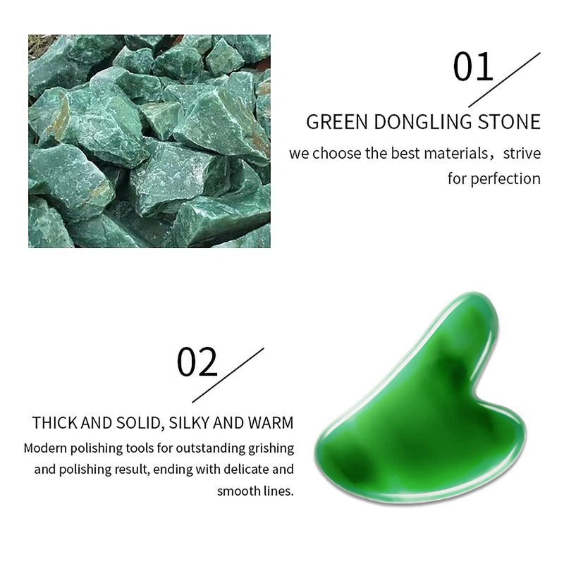 [Australia] - Gua sha tool for face,natural jade gua sha stones,gua sha massage tool,Suitable for the face, neck, shoulders, arms, legs(GREEN) GREEN 