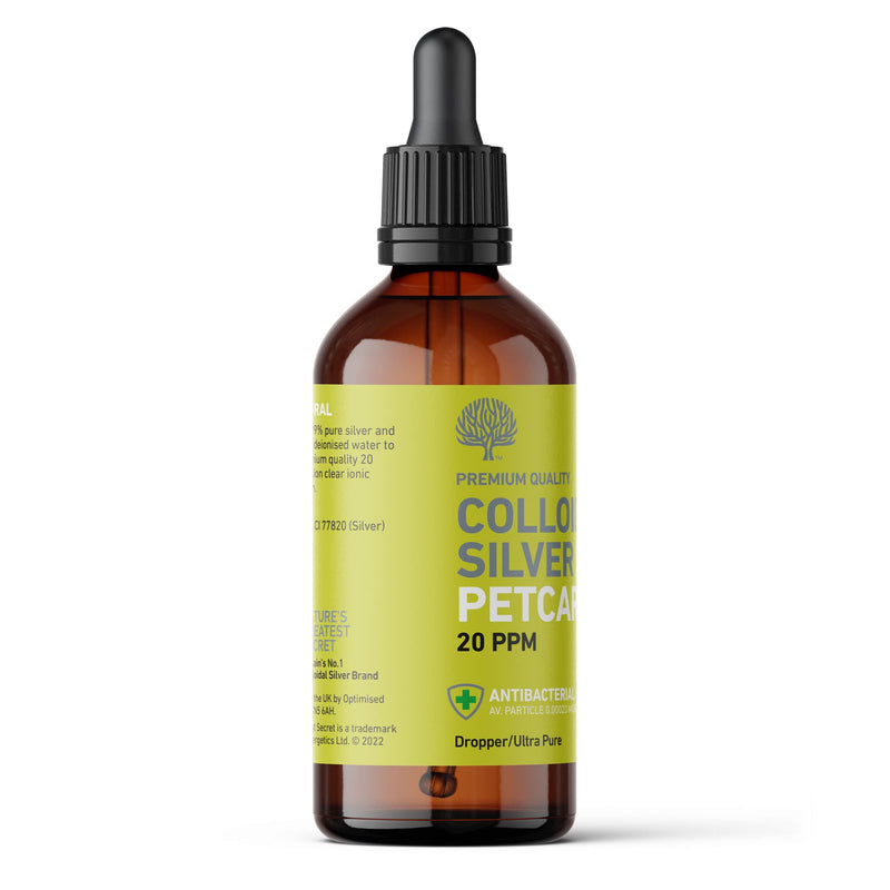 [Australia] - Nature's Greatest Secret Antibacterial Premium Quality Smallest Particle Size Crystal Clear Colloidal Silver Petcare 20ppm Dropper 100ml Natural 100 ml (Pack of 1) 