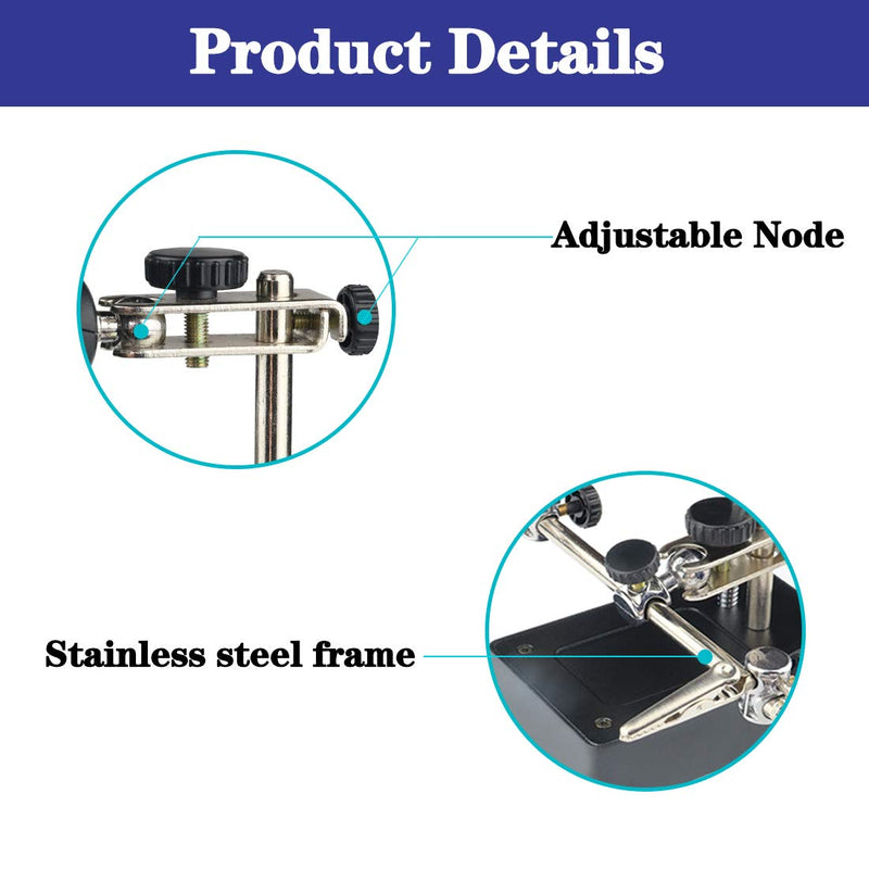 [Australia] - Beileshi 2.5X 7.5X 10X LED Light Helping Hands Magnifier Soldering Station,Magnifying Glass Stand with Auxiliary Clamp and Alligator Clips 2.5x+7.5x+10x 