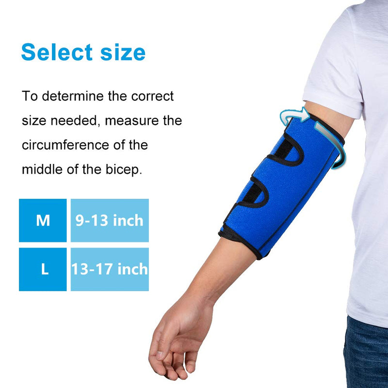 [Australia] - Elbow Brace for Cubital Tunnel Syndrome, Elbow Immobilizer Stabilizer Support Splint for Arthritis Pain Relief Tendonitis at Night Sleeping,Arm brace for Women and Men, Fits Right & Left (Blue, L) Blue 