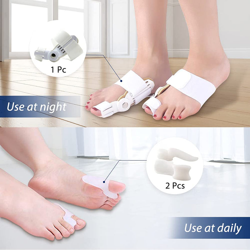 [Australia] - JLK-ZHOU Bunion Corrector, Bunion Splints and Bunion Relief for Hallux Valgus, Hammer Big Toe Joint Straightener, Adjustable Bunion Splint Protector Sleeves Kit For Women and Men,3 pcs(By Day and Night) 