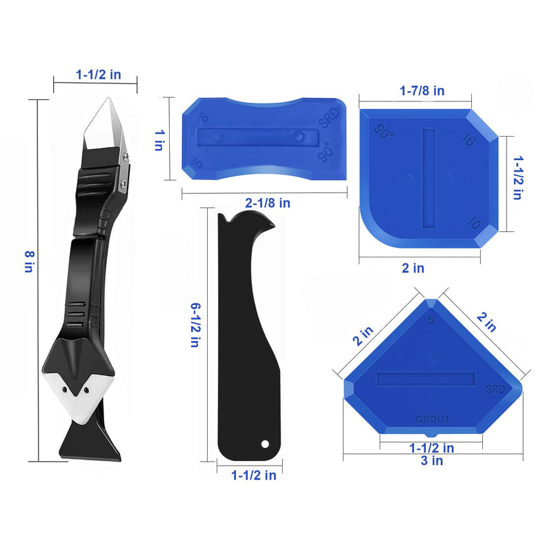 [Australia] - King&Charles Caulking Tool, Caulk Remover& Glass Glue Angle Scraper, 3 in 1 Silicone Caulking Tool Kit - Caulk Removal Tool 
