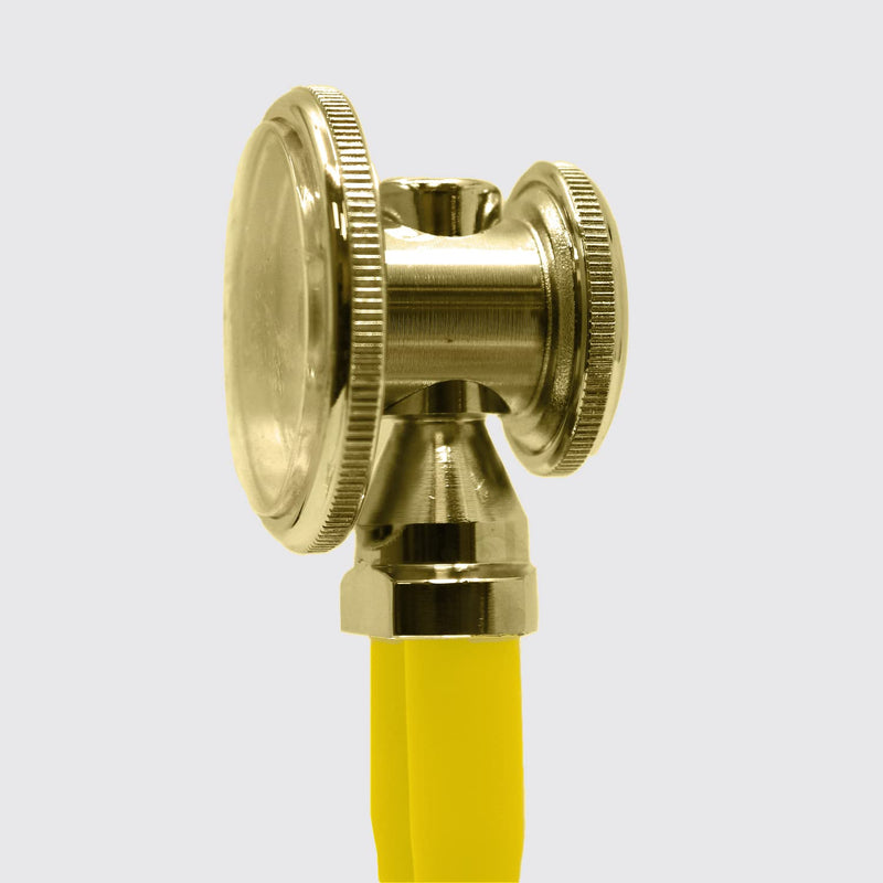 [Australia] - Dixie Ems Sprague-Rappaport Type Two Tube Stethoscope – Yellow with Plated Gold 