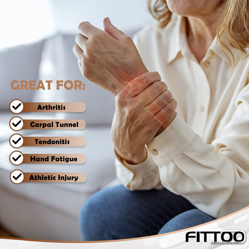 [Australia] - FITTOO Copper Wrist Compression Sleeve, Copper Infused Wrist & Hand Compression Sleeve Brace for Improve Circulation, Relieve Wrist Discomfort,Tendonitis, Sprains, Sports, Gym Workout Black Small (Pack of 1 Pcs) 