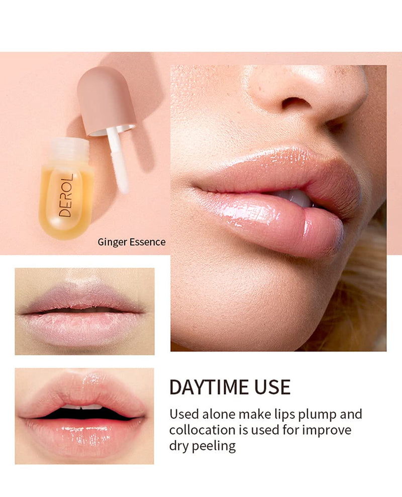 [Australia] - Lip Plumper Set - Natural Lip Plumper and Lip Care Serum, Lip Enhancer for Fuller, Lip Mask, Beautiful Fuller, Hydrating & Reduce Fine Lines,Day&Night(2PCS) 
