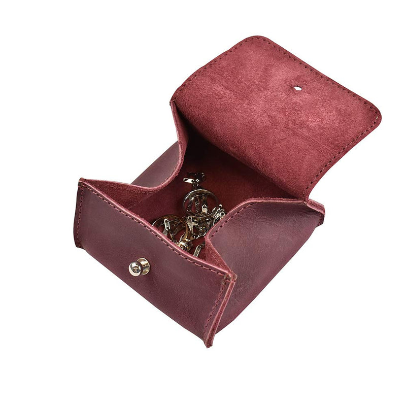 [Australia] - Hide & Drink, Leather Jewelry Pouch, Mini Travel Size Box, Rings & Precious Articles Storage Organizer, Groom & Bridesmaid Wedding Gifts, Handmade :: Sangria 