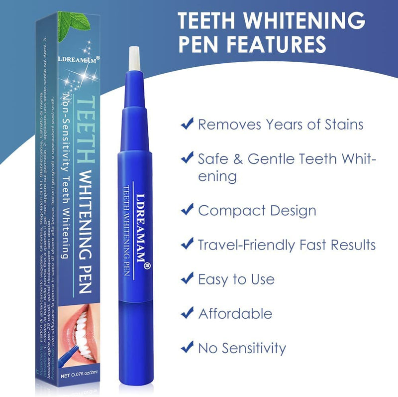[Australia] - Teeth Whitening Pen,Teeth Whitening Gel,Tooth Gel Pen,Teeth Whitening,Effectively Whiten Teeth and Remove Tooth Stains,Beautiful White Smile,Natural Mint Flavor 1pc 