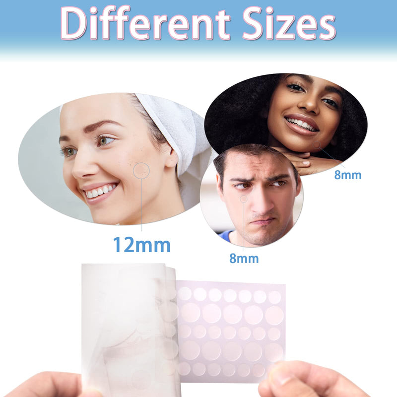 [Australia] - Pimple Patches, 216 Spot Patches, Hydrocolloid Patches, Invisible Acne Stickers for Skin Treatment (8mm,12mm) 