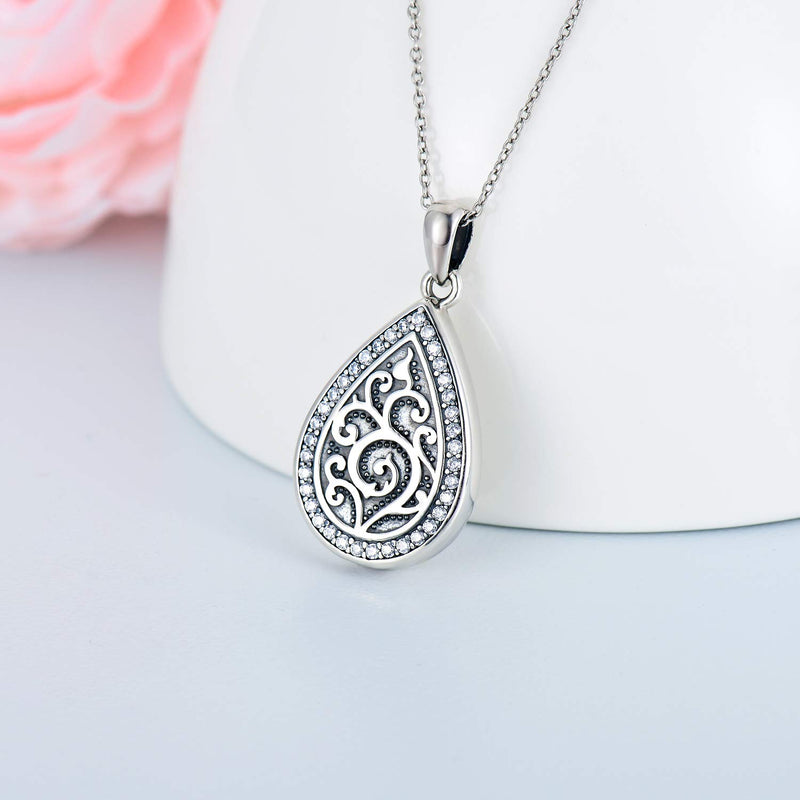 [Australia] - HUKKUN Sterling Silver Urn Necklace for Ashes Infinity/Cross/Circle of Life Cremation Jewelry for Ashes Keepsake Memorial Jewelry for Women Men Tree of life 