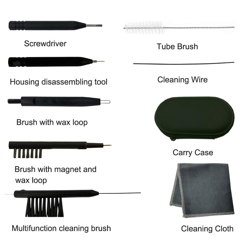 [Australia] - 8 pieces hearing aid amplifier cleaning tools, earbuds/Headphones/Airpods cleaner brush kits with case 
