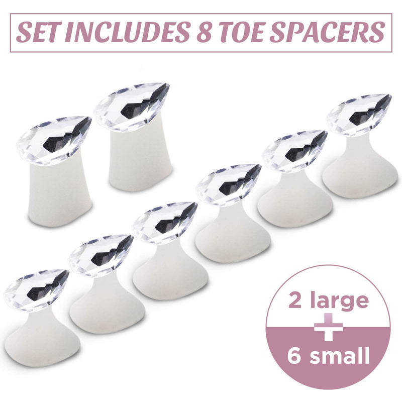 [Australia] - Toe Separators for Nail Polish Pedicure - 8 x Spacers, Stretchers, Spreaders, Polish Guards - Toe Spacers for Feet - (Diamond) Diamond 