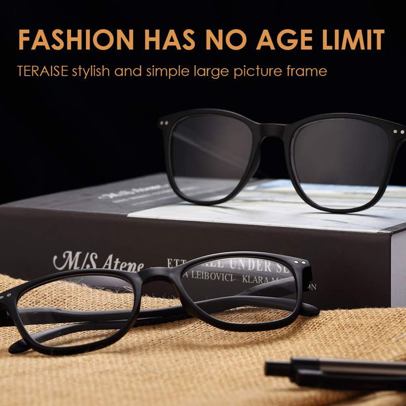 [Australia] - TERAISE Reading Glasses Ultralight Readers Women 2PCS Matte Computer Glasses A1-2pack-black 1.5X 