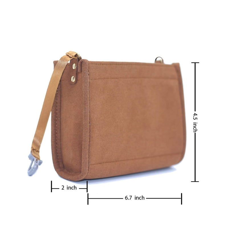 [Australia] - Felt Insert Organizer Bag In Bag Compatible with Purse LV Toiletry Pouch 19 (Brown) Brown 