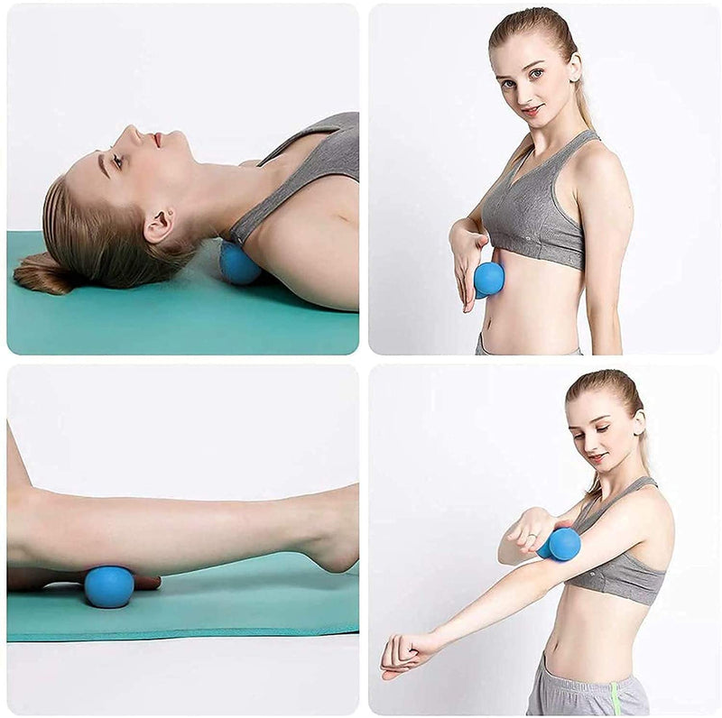 [Australia] - WOVTE Massage Lacrosse Ball for Sore Muscles, Shoulders, Neck, Back, Foot, Body, Deep Tissue, Trigger Point, Muscle Knots, Yoga and Myofascial Release (Blue)� Blue 