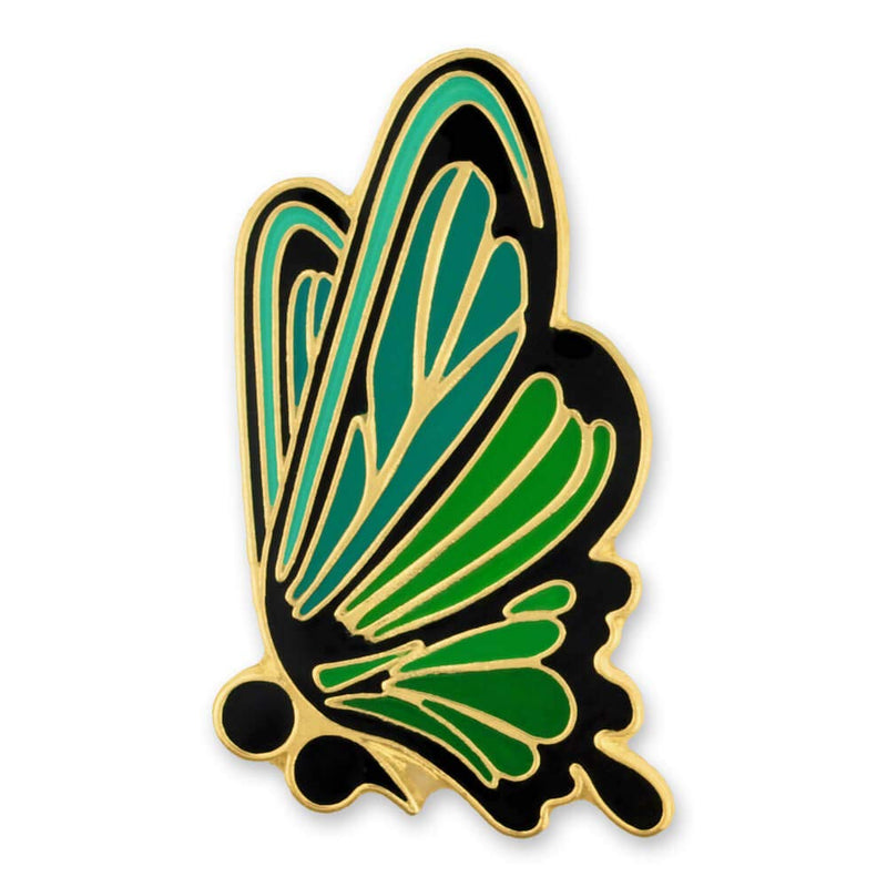 [Australia] - PinMart Green Semicolon Butterfly Mental Health Suicide Prevention Lapel Pin 