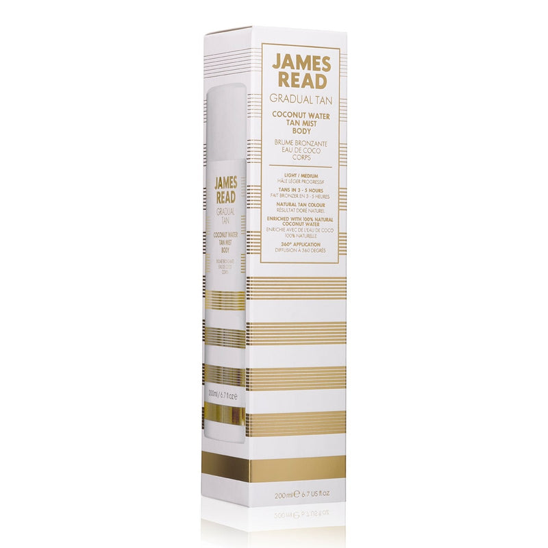 [Australia] - JAMES READ Coconut Water Tan Mist Body 200ml Gradual Tan Hydrating ALL-OVER Golden Glow Deeply Nourishing Tanning Spray Self Tan Long Lasting Suitable for all Skin Tones 