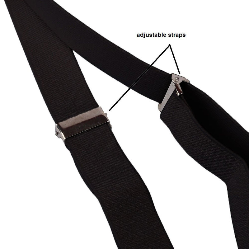 [Australia] - Suspenders - Adjustable Suspenders w/Braces - Y-Back Elastic by CoverYourHair Black 